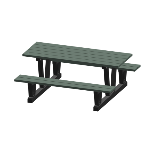 Recycled Plastic Outdoor Picnic Tables, 72" L x 60-5/16" W, Grey Sidevic Inc.