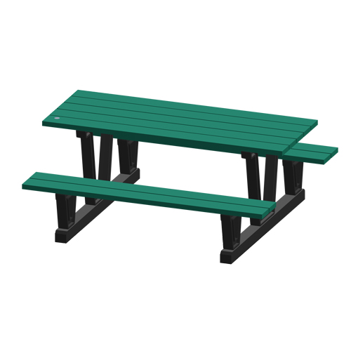 Recycled Plastic Outdoor Picnic Tables, 72" L x 60-5/16" W, Green Sidevic Inc.