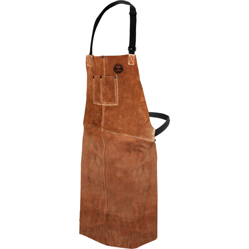 Leather Welding Apron, Bib, 36" L, Brown Sidevic Inc.