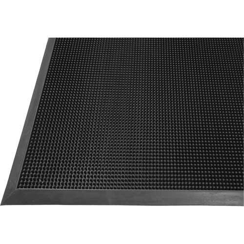 Gritstop Fingermat Matting, Rubber, Scraper Type, Textured Pattern, 2' x 2-2/3', Black Sidevic Inc.