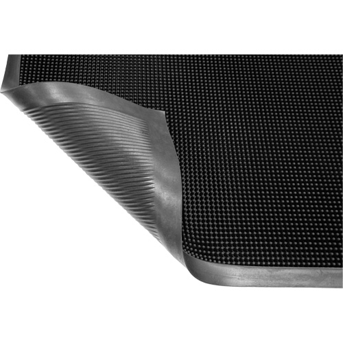 Gritstop Fingermat Matting, Rubber, Scraper Type, Textured Pattern, 2' x 2-2/3', Black Sidevic Inc.