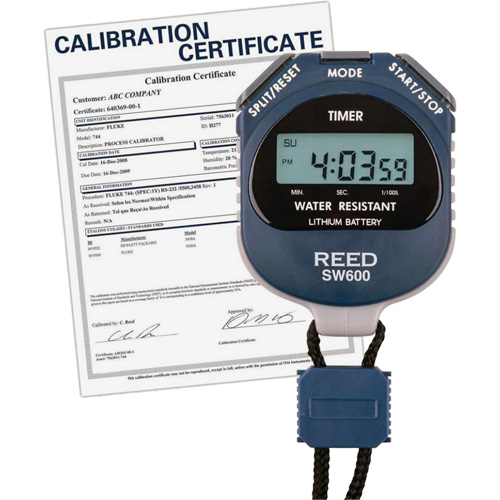 SW600 Stopwatch with Calibration Certificate, Digital, Water Resistant Sidevic Inc.
