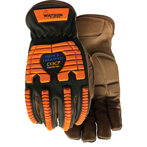Gants antichocs Drill Sergeant, Grand, Paume en Cuir fleur, Poignet &agrave; enfiler Sidevic Inc.