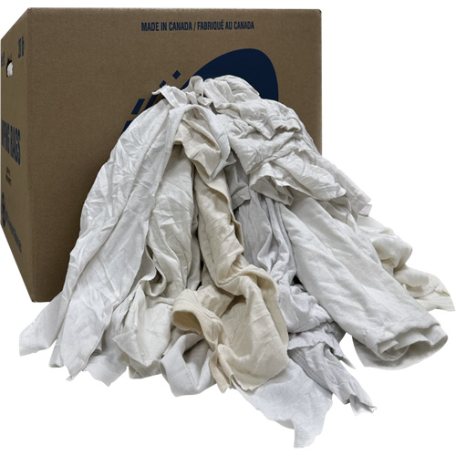 Wiper Rags Box, Ganzie, White, 20 lbs. Sidevic Inc.