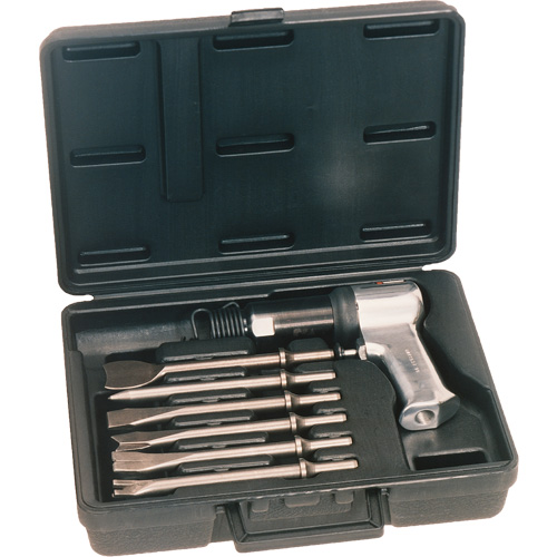 Ensemble de marteau pneumatique de s&eacute;rie lourde, 3 pi³/min, 1/4" NPT, 3000 coups/min, 3/4" x 2-9/32" (19,05 mm x 57,94 mm) Sidevic Inc.