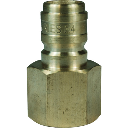 DQC E-Series Straight Through Interchange Plug, Brass, 3/4", Female NPTF, 1700 PSI Sidevic Inc.