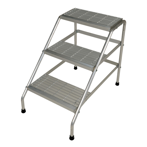 Aluminum Step Stand, 3 Steps, 34-9/16" x 22-13/16" x 30" High Sidevic Inc.
