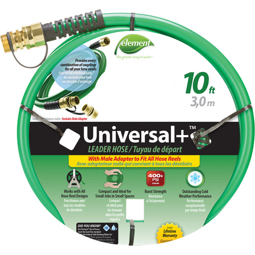 Element&reg; Universal+&reg; Leader Hose, PVC, 1/2" dia. x 10' Sidevic Inc.
