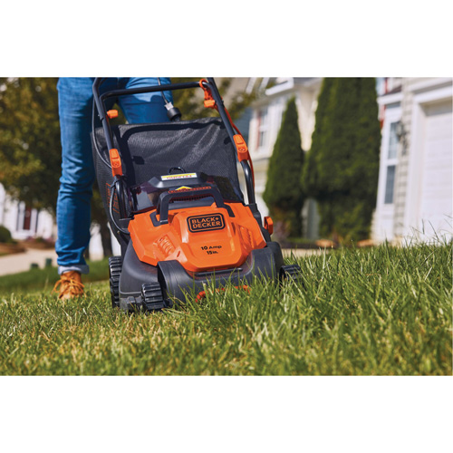 Lawn Mower with Comfort Grip Handle, Push Walk-Behind, Electric, 15" Cutting Width Sidevic Inc.