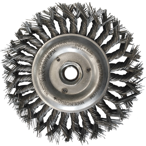 Wire Wheel Brushes, 6" Dia., 0.014" Fill, 5/8"-11 Arbor, Steel Sidevic Inc.