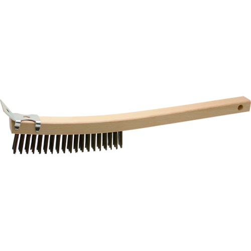 Brosse de nettoyage avec racloir, Acier, 3 x 19 rangs de fils, Longueur 13" Sidevic Inc.