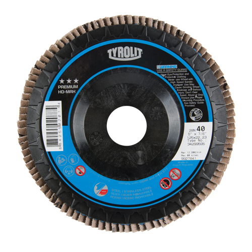 Flap Disc, 5" x 7/8", Type 27, 40 Grit, Zirconium Sidevic Inc.