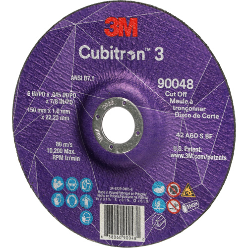 Meule &agrave; tronçonner Cubitron 3, 6" x 0,045", Arbre de 7/8", Type T27, C&eacute;ramique, 10 200 Tr/min Sidevic Inc.
