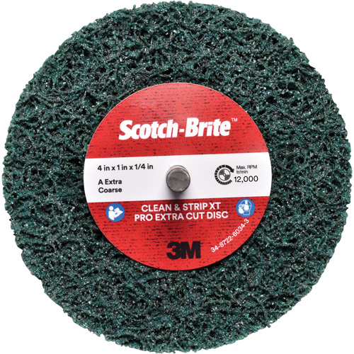 Disque Clean and Strip XT Pro Extra Cut Disc XC-DC Scotch-Brite, 4" dia., Grain Extra grossier, Oxyde d'aluminium Sidevic Inc.