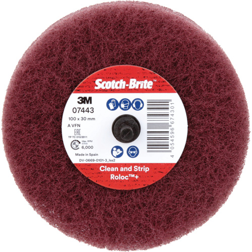 Roue de ponçage &agrave; usage g&eacute;n&eacute;ral Scotch-Brite Roloc Plus, 4" dia. Sidevic Inc.