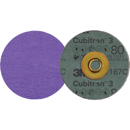 Cubitron 3 Roloc Fibre Disc, 3" Dia., 80+ Grit, Ceramic Sidevic Inc.