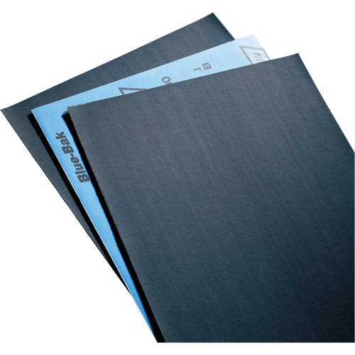 Papier abrasif en feuilles de papier - Feuilles de 9" x 11" &agrave; l'&eacute;preuve de l'eau Blue-Bak T414, 9" x 11", Grain 220, Carbure de silicium Sidevic Inc.