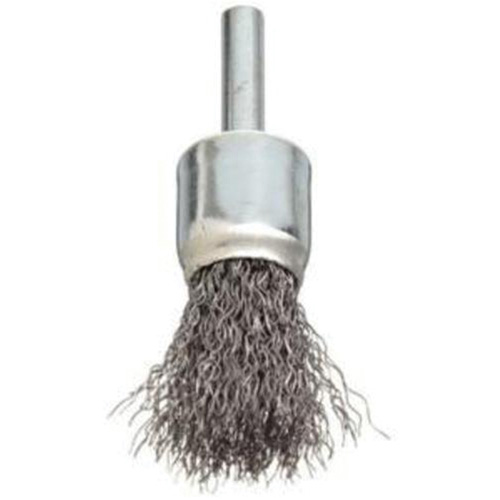 Stem Mounted Crimped Wire Brush, 3/4", 0.006" Fill, 1/4" Shank Sidevic Inc.