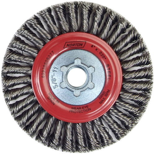 Stringer Bead Knot Wire Brush For Angle Grinders, 4" Dia., 0.02" Fill, 5/8"-11 Arbor, Steel Sidevic Inc.