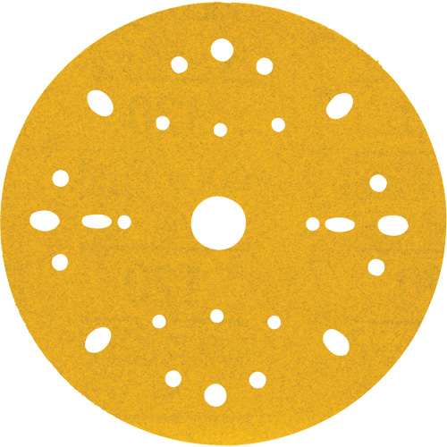 Disque abrasif dor&eacute; Hookit, dia 6", Grain 120, Oxyde d'aluminium, Poids C Sidevic Inc.