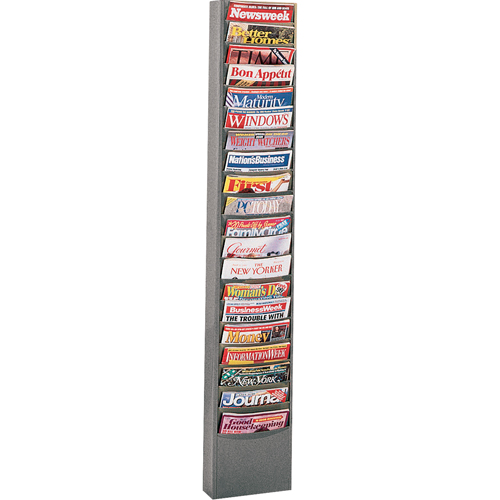 Literature Storage Racks, Stationary, 20 Slots, Steel, 13-1/8" W x 4-1/8" D x 58-1/2" H Sidevic Inc.