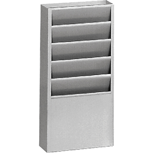 Literature Storage Racks, Stationary, 5 Slots, Steel, 9-3/4" W x 4-1/8" D x 21" H Sidevic Inc.
