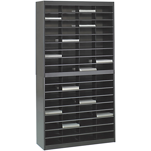 Heavy-duty Literature Organizers, Stationary, 72 Slots, Steel, 37-1/2" W x 12-3/4" D x 71" H Sidevic Inc.