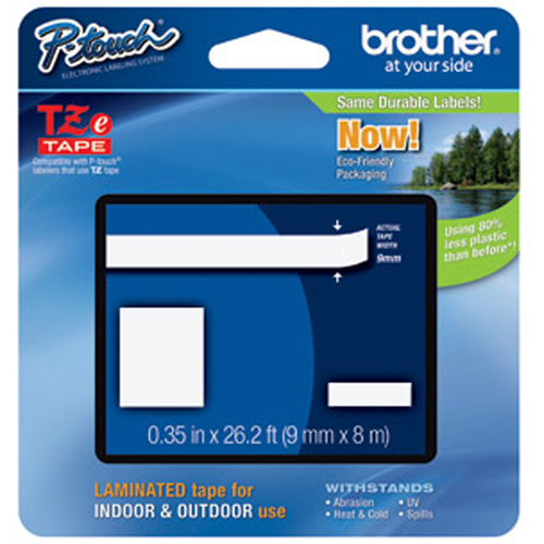 P-touch&reg; Labeling Systems, 9 mm x 314.4", Black on Clear Sidevic Inc.