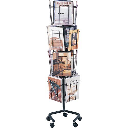 Pr&eacute;sentoirs pivotants pour documentation, Rotatif, 16 fentes, Fil m&eacute;tallique, 15" la x 15" p x 60" h Sidevic Inc.