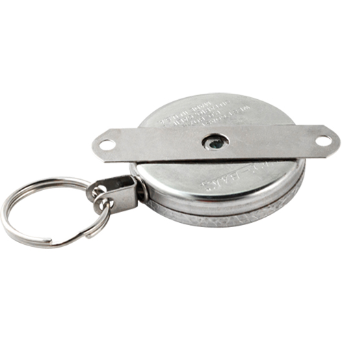 Self Retracting Key Chains, Chrome, 48" Cable, Mounting Bracket Attachment Sidevic Inc.