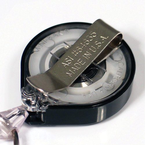 Retractable Mini-Bak&reg; ID Badge Holders, Plastic, 36" Cable, Belt Clip Attachment Sidevic Inc.