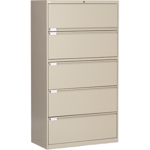 Classeur lat&eacute;ral, Acier, 5 tiroirs, 36" la x 18" p x 65-1/2" h, Beige Sidevic Inc.