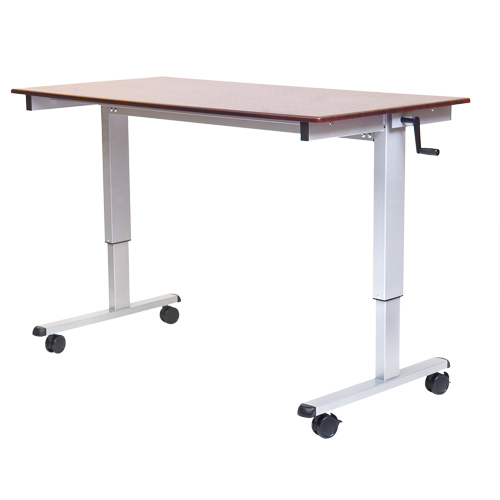 Postes de travail ajustables pour travail assis et debout , , 48-1/2" h x 48" la x 32-1/2" p, Noyer Sidevic Inc.