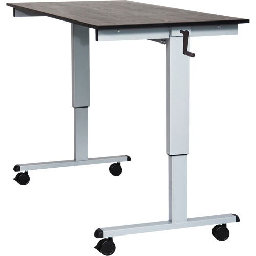 Bureau ajustable pour travail assis et debout, , 48-1/2" h x 59" la x 29-1/2" p, Noir Sidevic Inc.