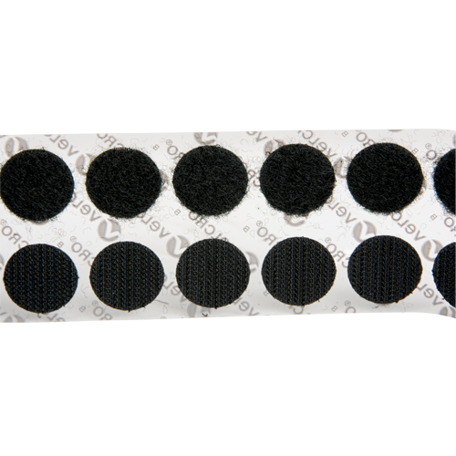 Attaches en jeton, Boucle et crochet, 3/4" dia., Adh&eacute;sif, Noir Sidevic Inc.