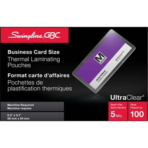 Swingline UltraClear Laminating Business Card Pouches Sidevic Inc.