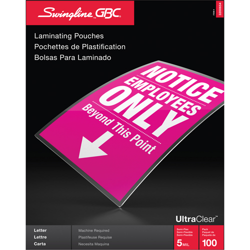 Swingline UltraClear Laminating Letter Pouches Sidevic Inc.