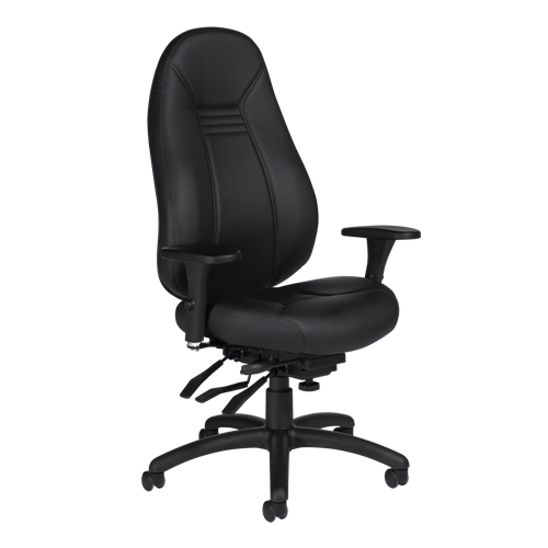 Chaise confortable &agrave; dos &eacute;lev&eacute;, Cuir, Noir, Capacit&eacute; 300 lb Sidevic Inc.