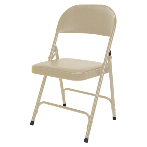 Chaise pliante rembourr&eacute;e en vinyle, Acier, Beige, Capacit&eacute; 300 lb Sidevic Inc.