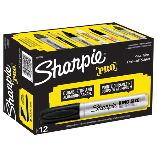 King Size Permanent Marker, Black, Chisel Tip Sidevic Inc.