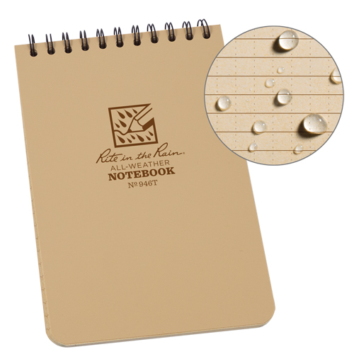 Pocket Top-Spiral Notebook, Soft Cover, Tan, 100 Pages, 4" W x 6" L Sidevic Inc.