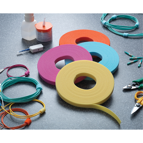 One-Wrap&reg; Cable Management Tape, Hook & Loop, 25 yds x 3/4", Self-Grip, Aqua Sidevic Inc.
