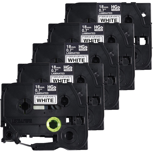 Laminated Tape, 18 mm x 8 m, Black on White Sidevic Inc.