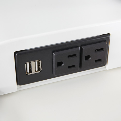 Soar Sit/Stand Electric Desk with Dual Monitor Arm, Desktop Unit, 37-1/4" H x 27-3/4" W x 22" D, White Sidevic Inc.