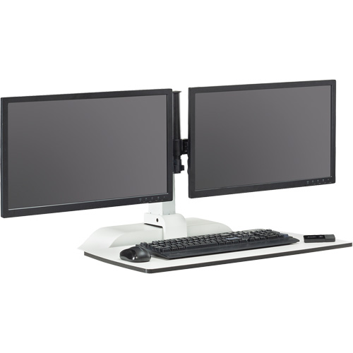 Soar Sit/Stand Electric Desk with Dual Monitor Arm, Desktop Unit, 37-1/4" H x 27-3/4" W x 22" D, White Sidevic Inc.