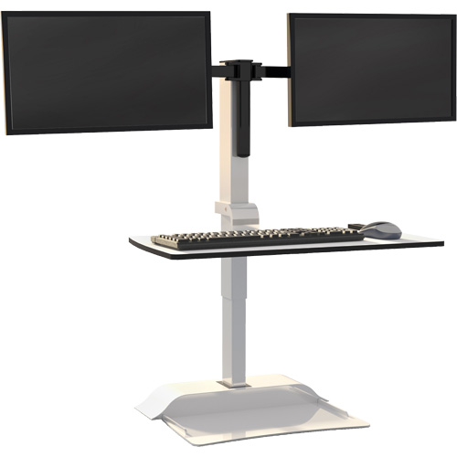 Soar Sit/Stand Electric Desk with Dual Monitor Arm, Desktop Unit, 37-1/4" H x 27-3/4" W x 22" D, White Sidevic Inc.