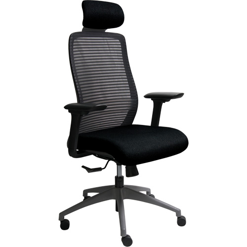 Chaise de bureau ajustable s&eacute;rie Era avec appui-t&ecirc;te, Tissu/Mailles, Noir, Capacit&eacute; 275 lb Sidevic Inc.