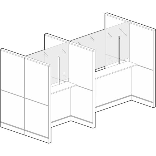 Vitre hygi&eacute;nique &agrave; fixation par pince, 36" la x 36" h Sidevic Inc.