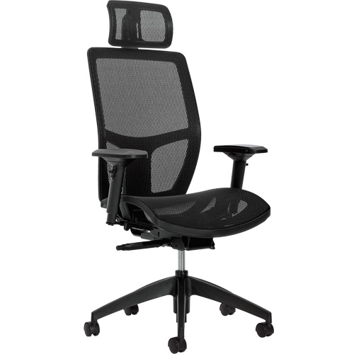 Format+ High-Back Weight-Sensing Synchro-Tilter with Headrest, Mesh, Black, 300 lbs. Capacity Sidevic Inc.