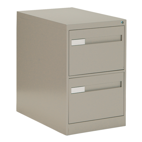 Vertical Filing Cabinet with Recessed Drawer Handles, 2 Drawers, 18.15" W x 26.56" D x 29" H, Beige Sidevic Inc.